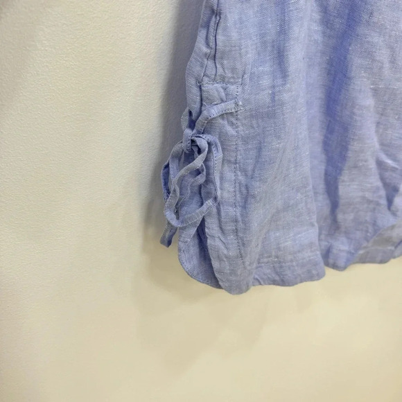 NWT Isaac Mizrahi linen blouse blue Tunic top Sz Large - Picture 4 of 4